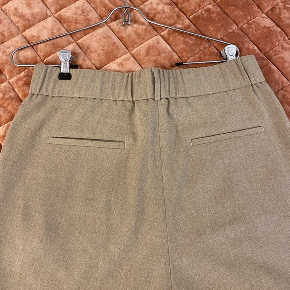 PESERICO Beige High-waisted Wool Pants/Trousers with Knit Cuff Hem - Picture 9 of 15